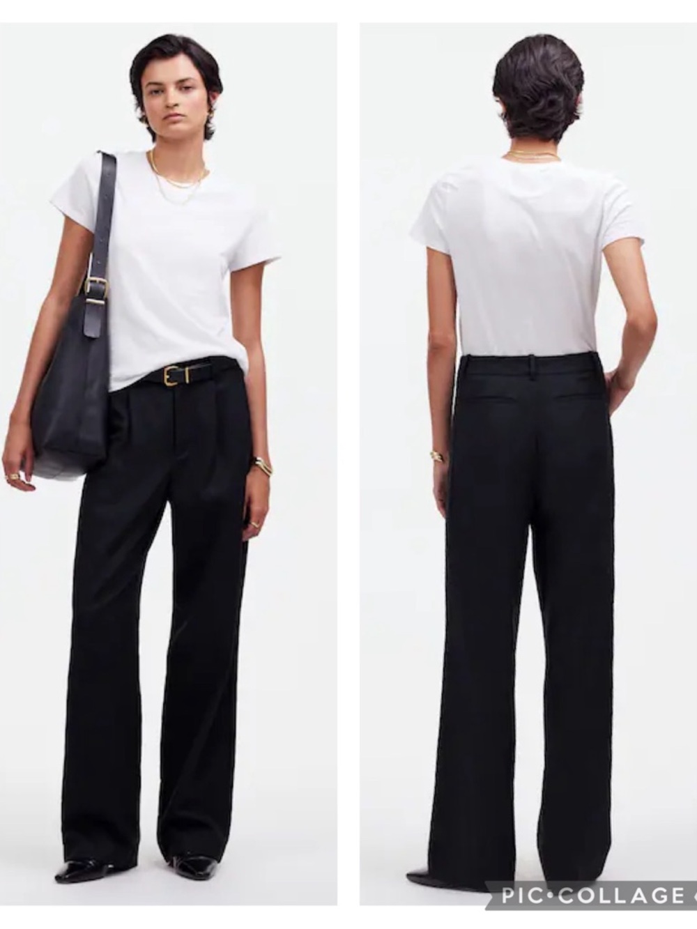 NWT Madewell The Slouchy Mid Rise
Pleated Straight Tencel Pant in True Black